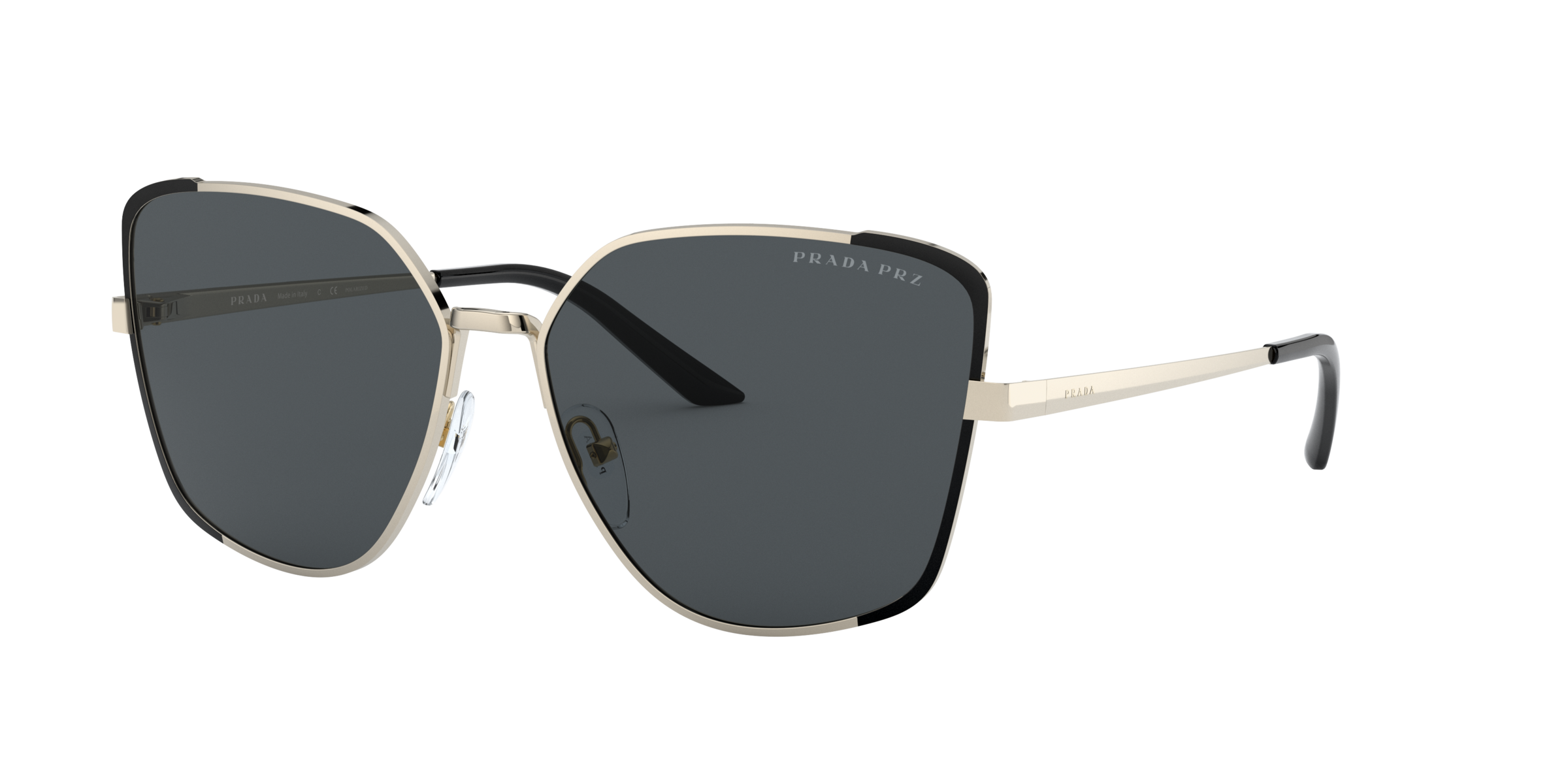 Prada PR 60XS Pale Gold/Matte Black QE35Z1 three-quarter view