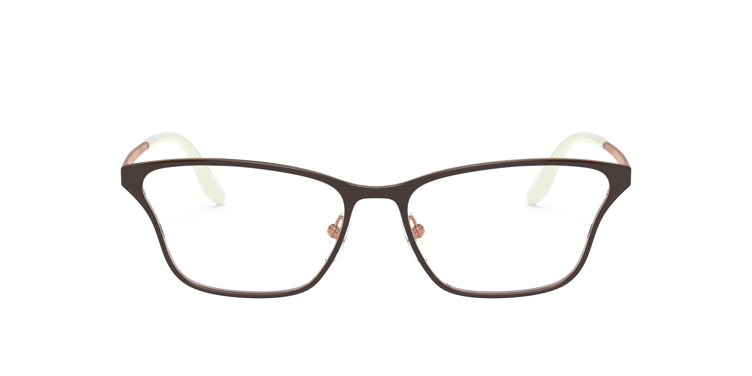 Prada PR 60XV Top Brown/Rose Gold 3311O1 three-quarter view