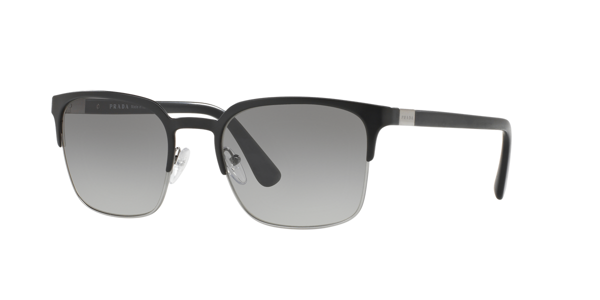Prada PR 61SS Matte Black/Gunmetal 1BO3M1 three-quarter view