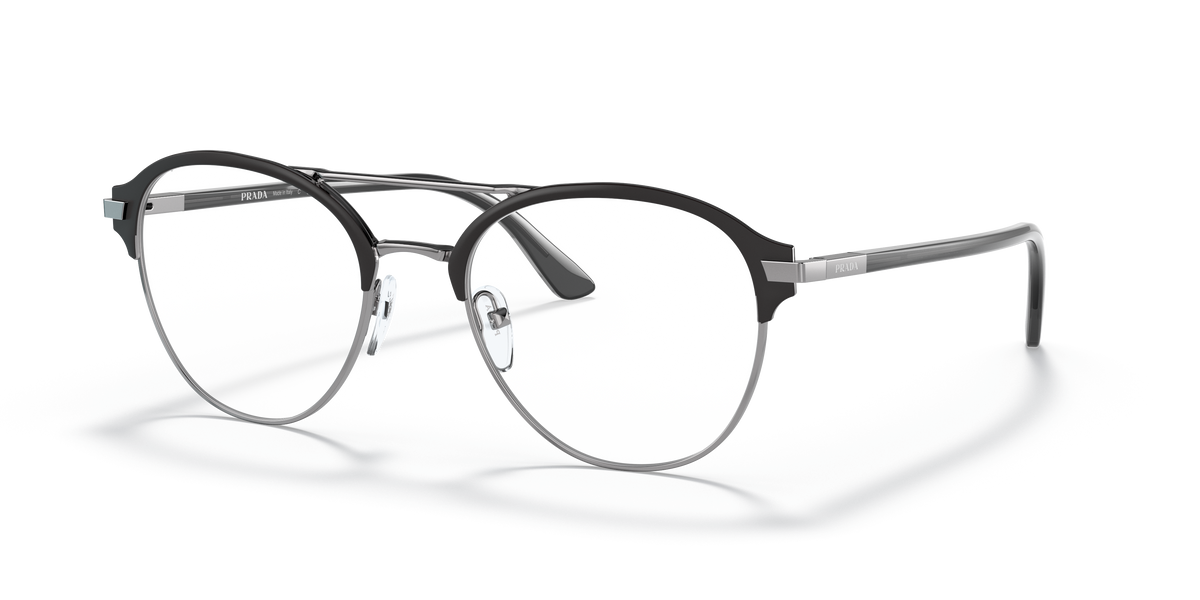 Prada PR 61WV Matte Black/Gunmetal 02G1O1 three-quarter view