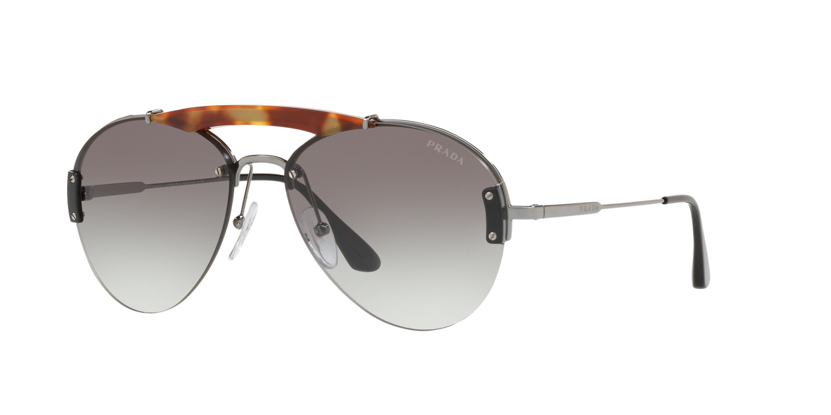 Prada PR 62US Light Havana/Gunmetal 2990A7 three-quarter view