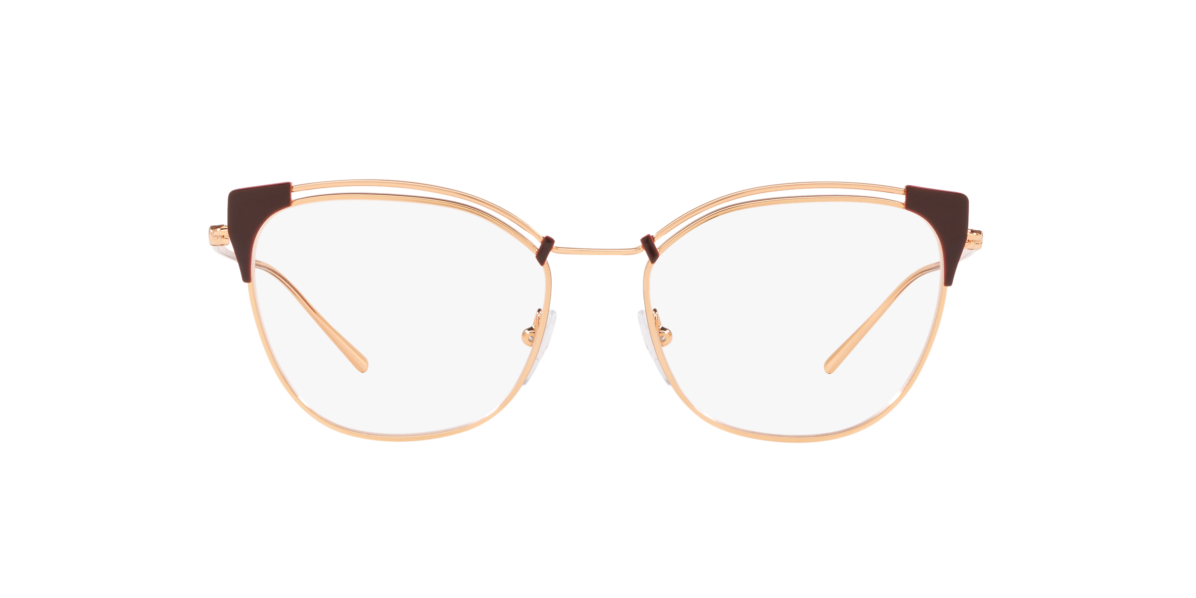 Prada PR 62UV Top Bordeaux/Pink Gold 4001O1 three-quarter view