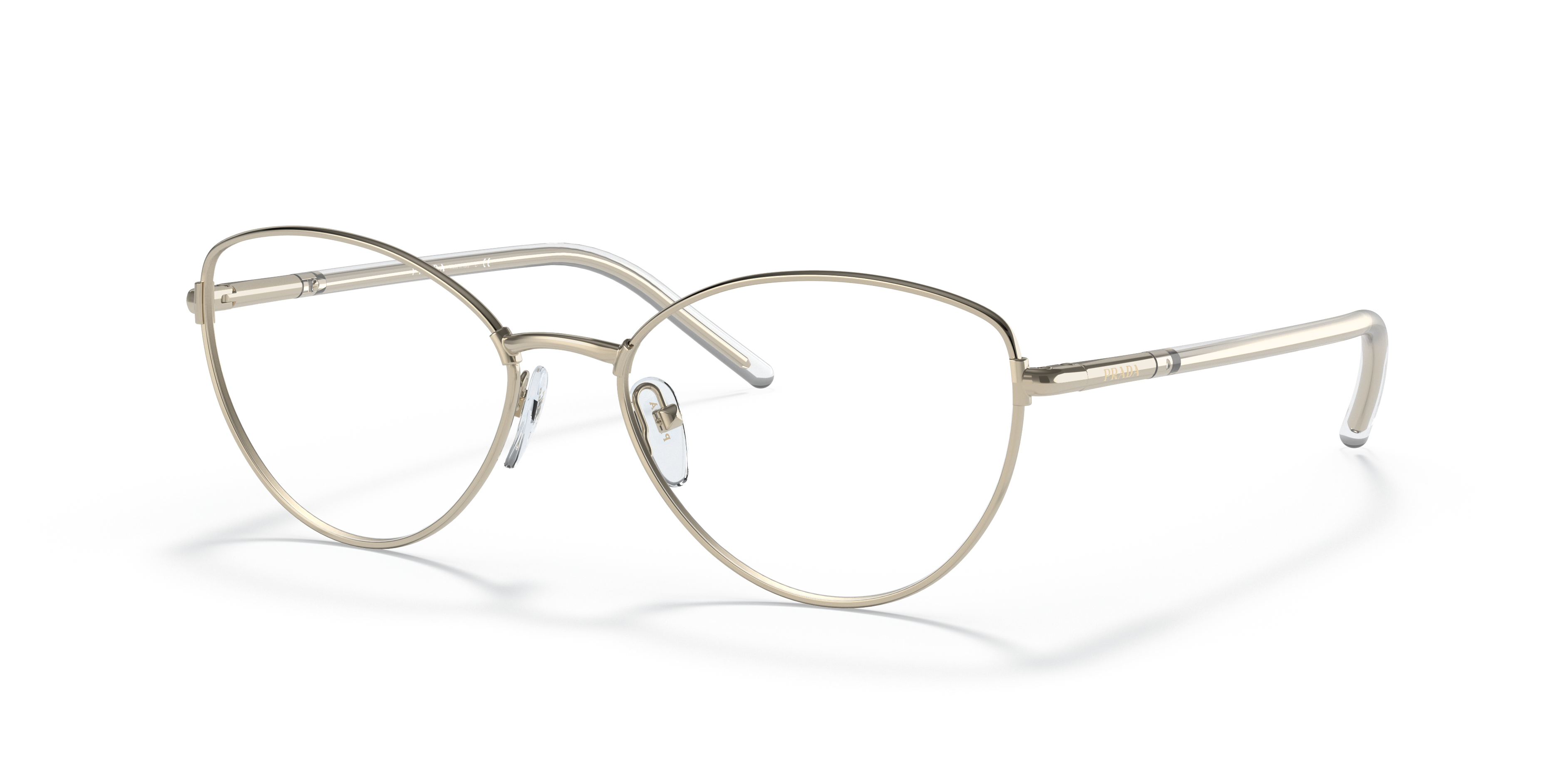 Prada PR 62WV Pale Gold ZVN1O1 three-quarter view