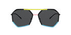 Prada PR 62XS Black/Blue/Yellow 0A903A three-quarter view