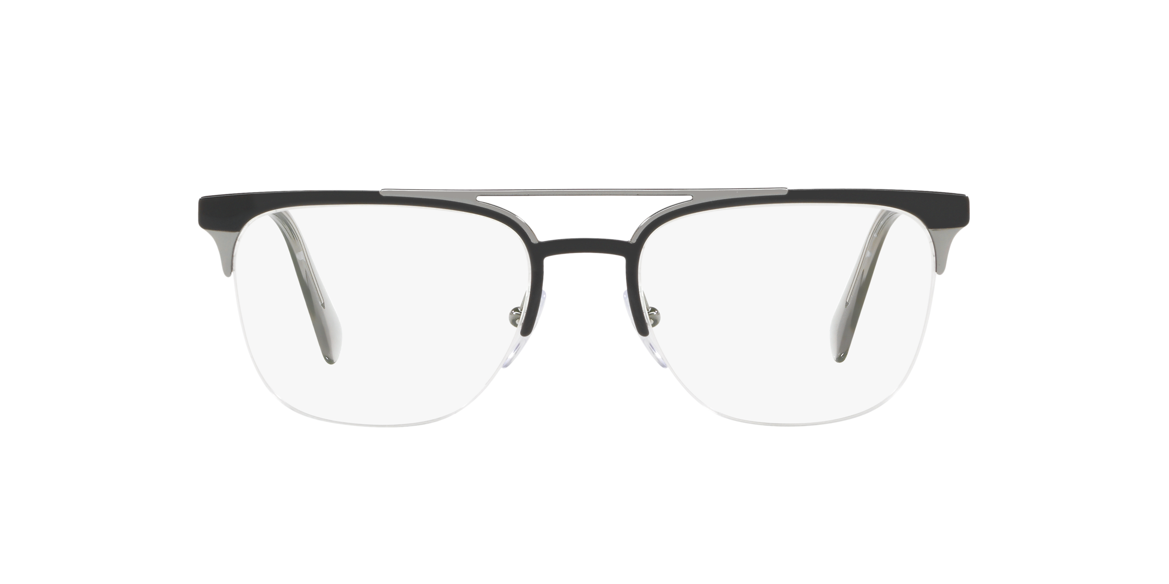 Prada PR 63UV Black/Gunmetal 1AB1O1 three-quarter view