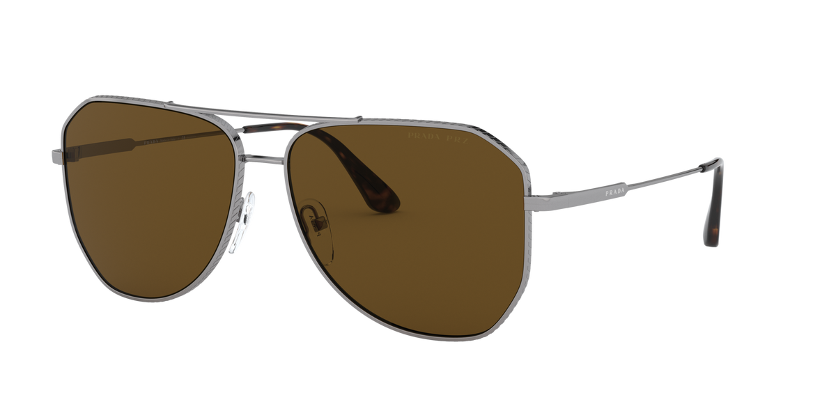 Prada PR 63XS Gunmetal 5AV01D three-quarter view