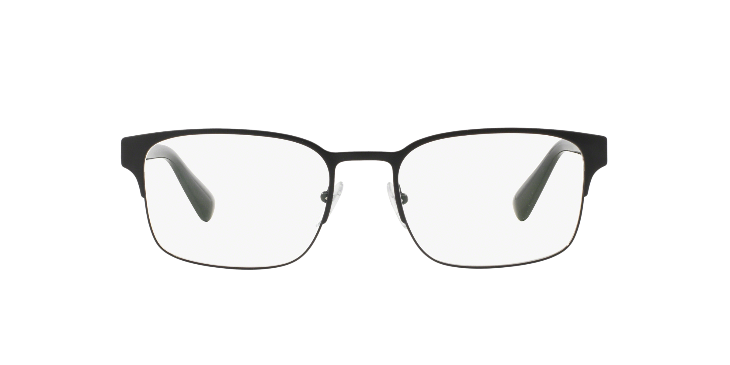 Prada PR 64RV Matte Black/Black 1BO1O1 three-quarter view