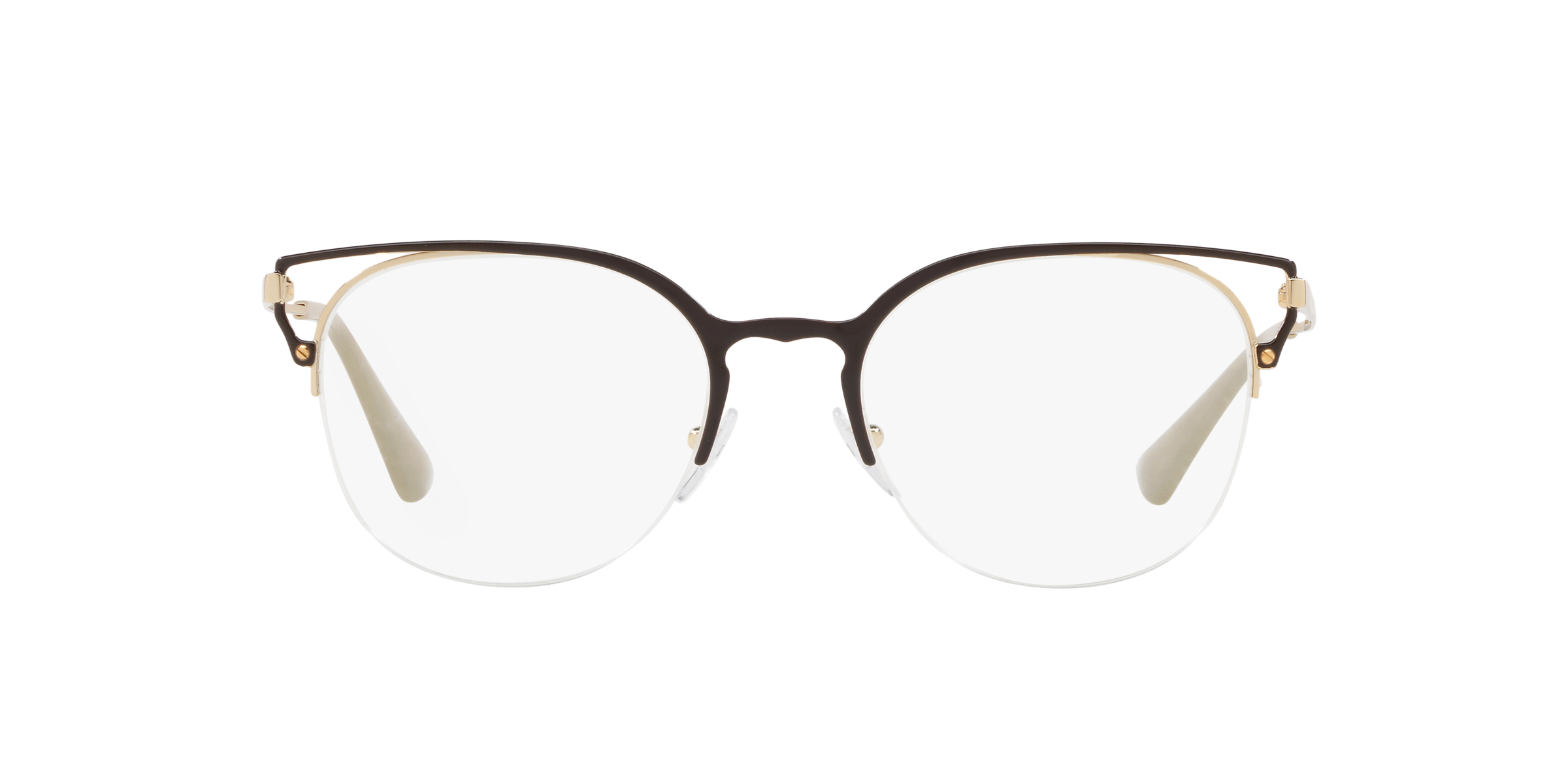 Prada PR 64UV Brown/Gold 98R1O1 three-quarter view