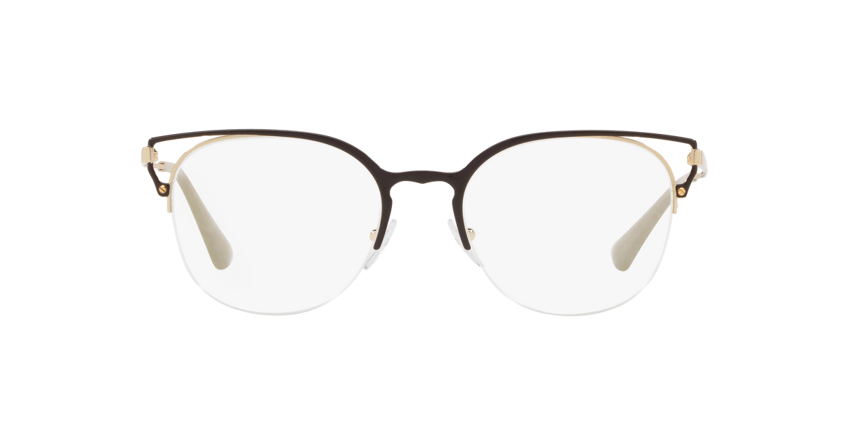 Prada PR 64UV Brown/Gold 98R1O1 three-quarter view