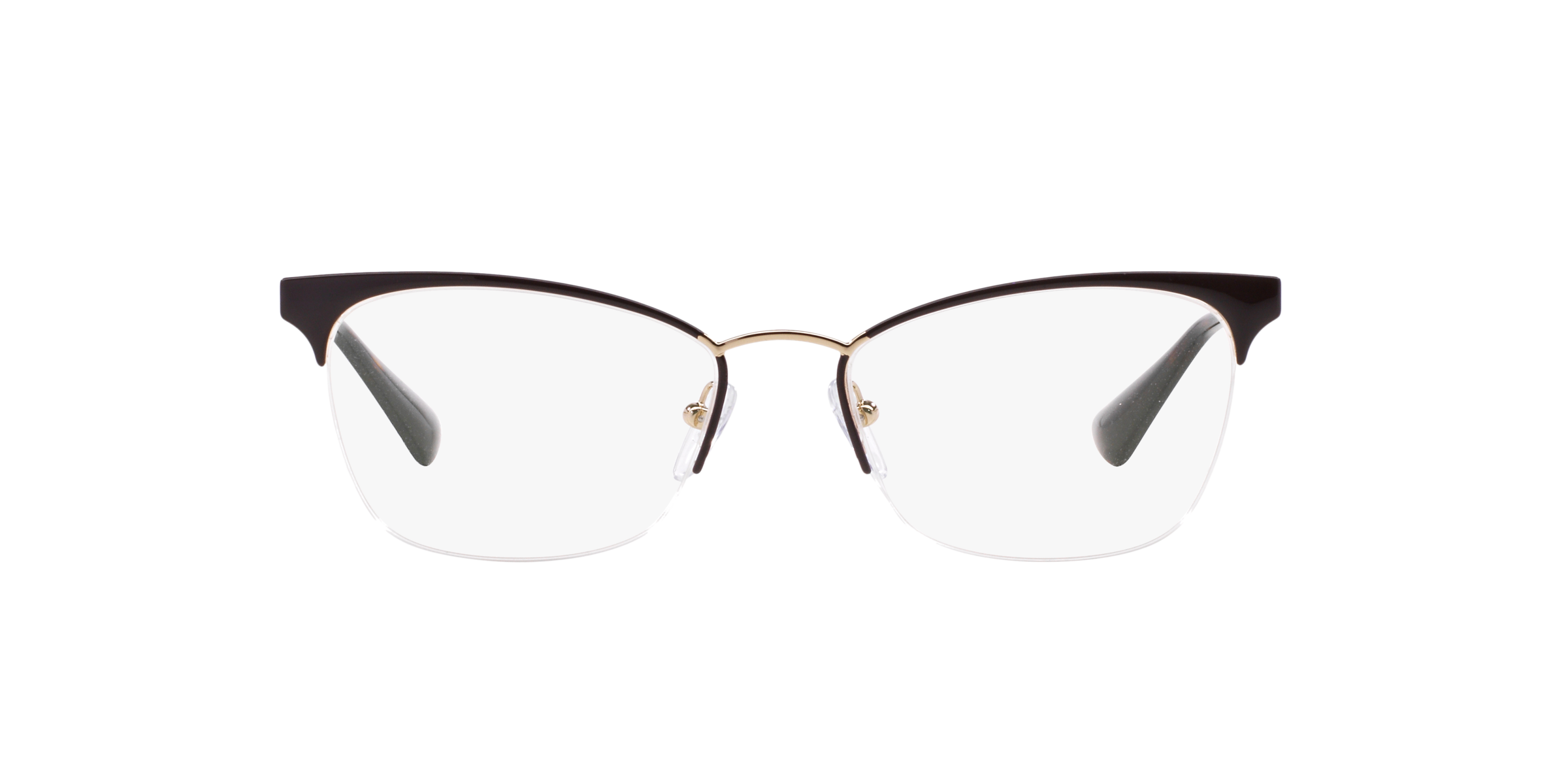Prada PR 65QV Brown/Pale Gold DHO1O1 three-quarter view