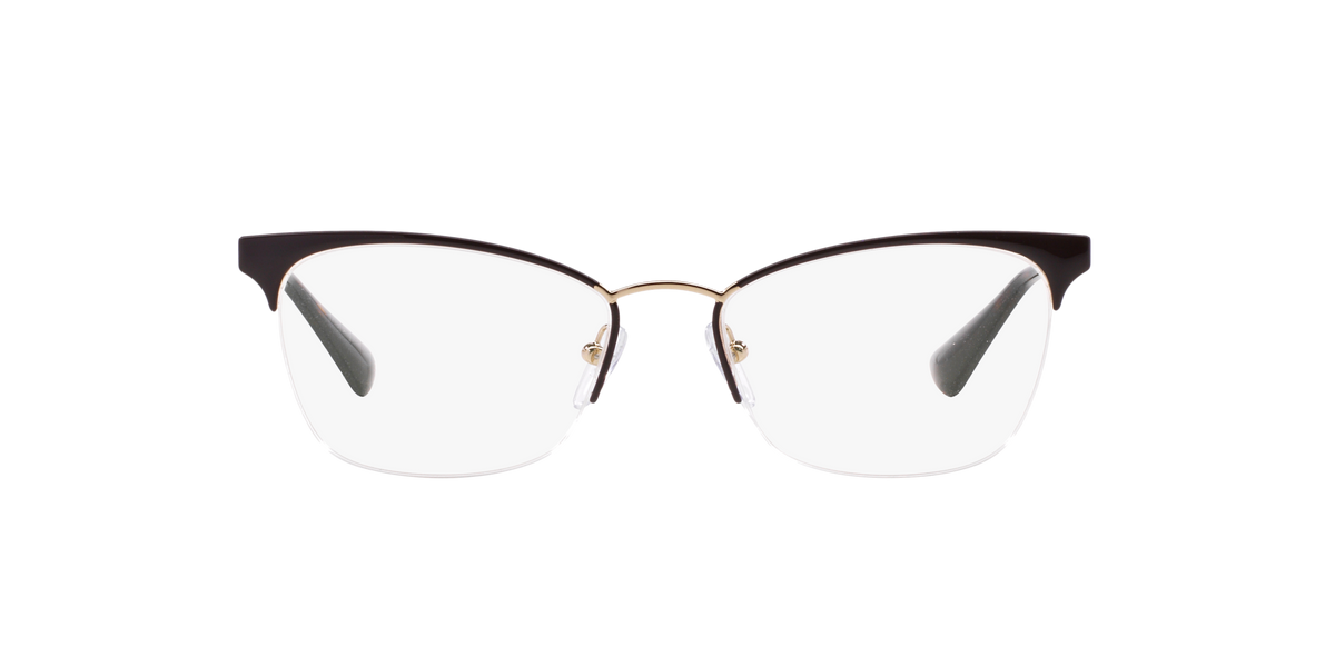 Prada PR 65QV Brown/Pale Gold DHO1O1 three-quarter view
