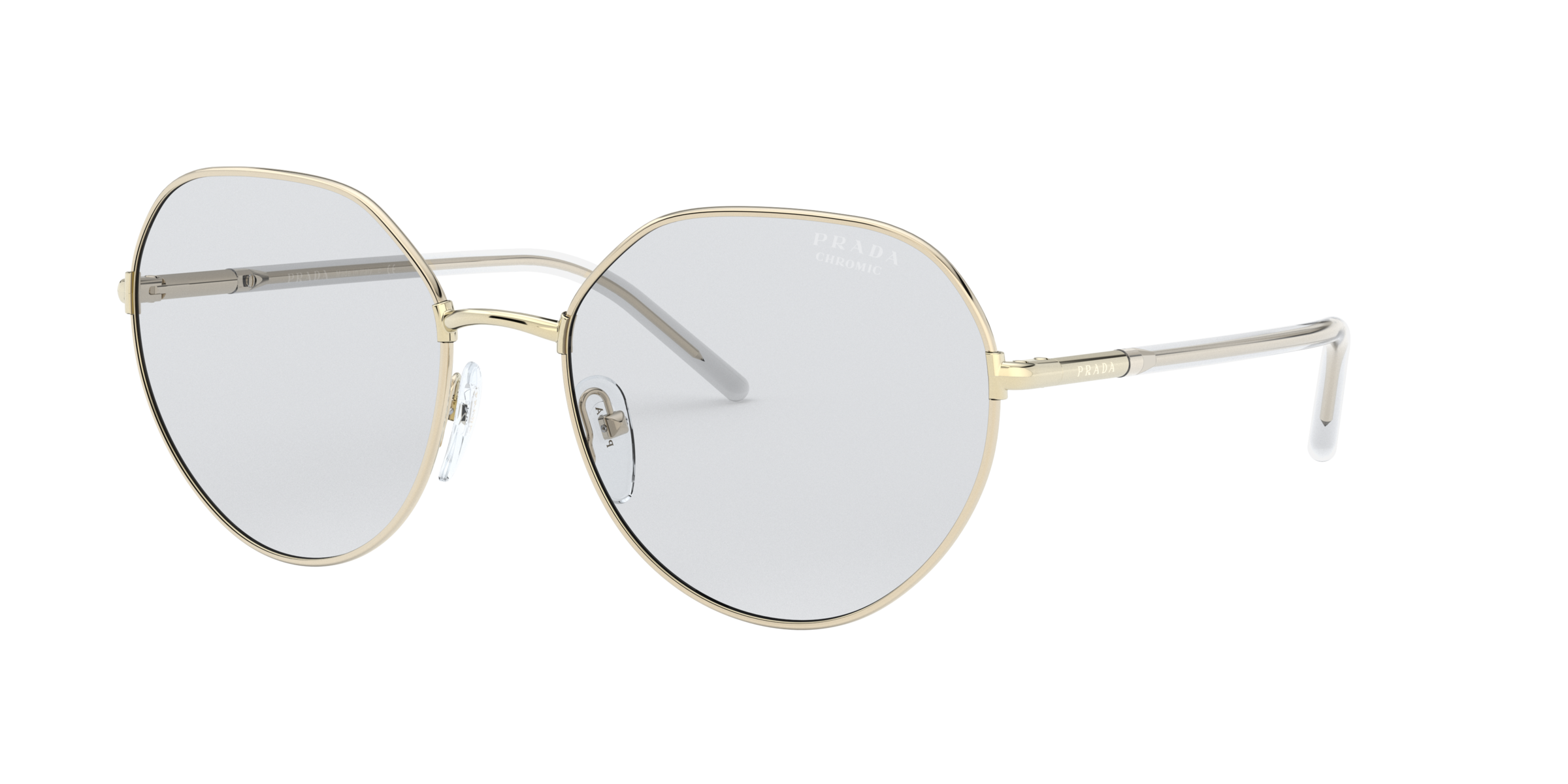 Prada PR 65XS Pale Gold ZVN07D three-quarter view