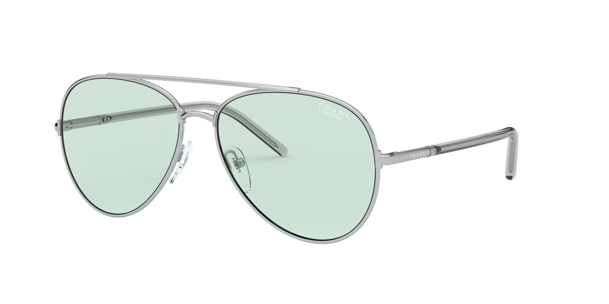 Prada PR 66XS Silver 1BC08D three-quarter view