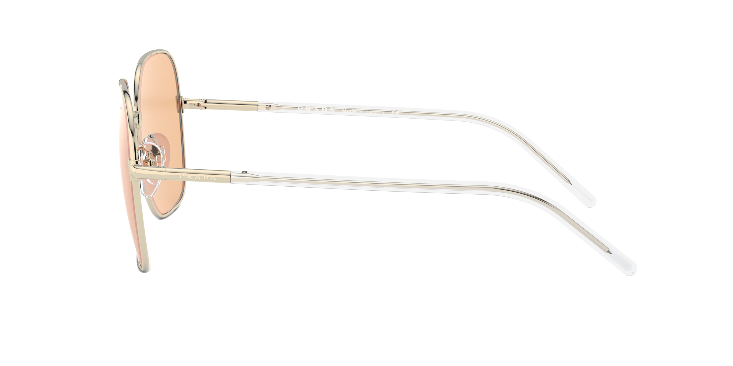 Prada PR 67XS ZVN09D Pale Gold, side view showing the temple