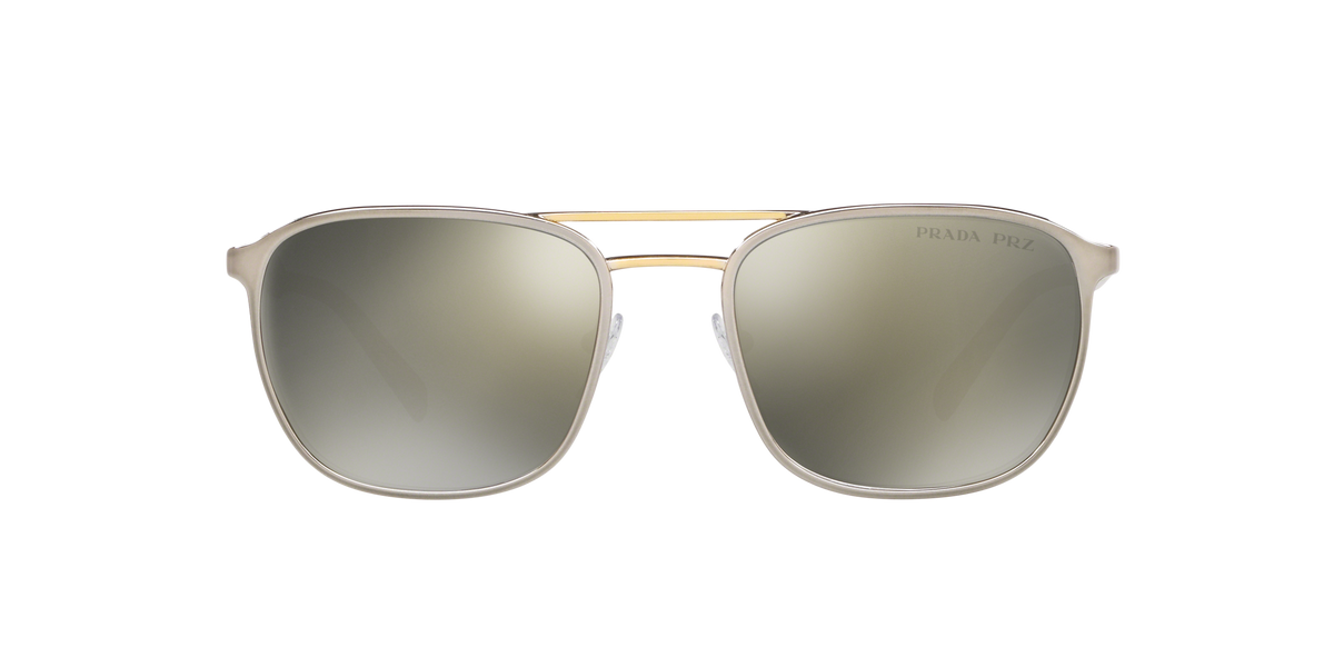 Prada PR 75VS Top Matte Gunmetal On Pale Gold 521720 three-quarter view