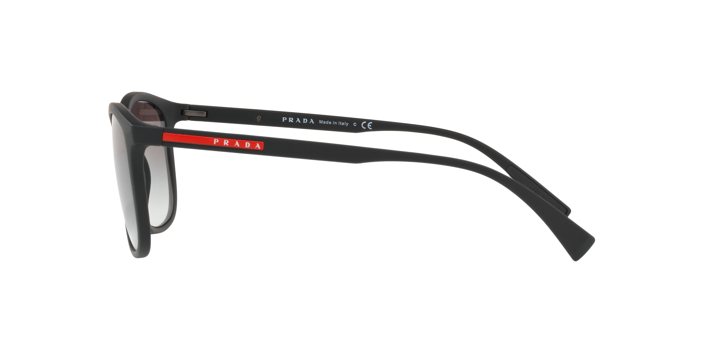 Prada Linea Rossa PS 01TS Black Rubber DG00A7 side view