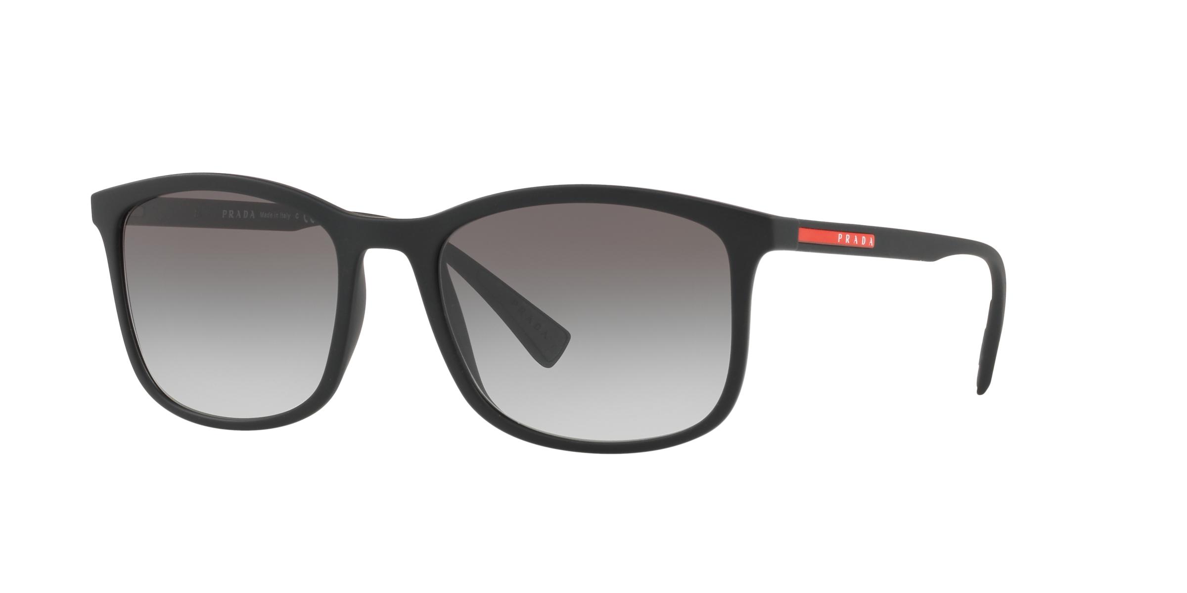 Prada Linea Rossa PS 01TS Black Rubber DG00A7 three-quarter view