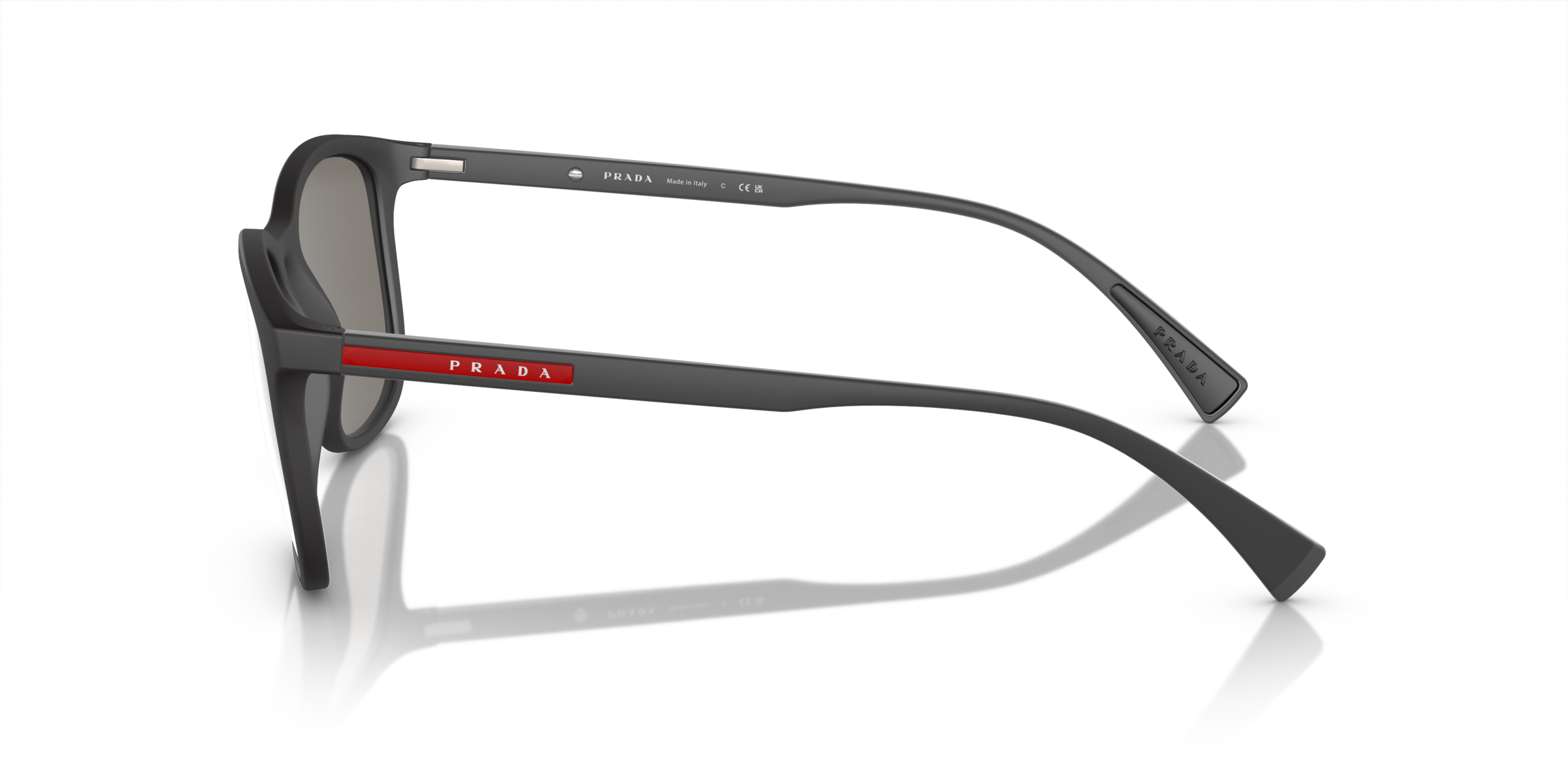 Prada Linea Rossa PS 01TS Black Rubber DG02B0 side view