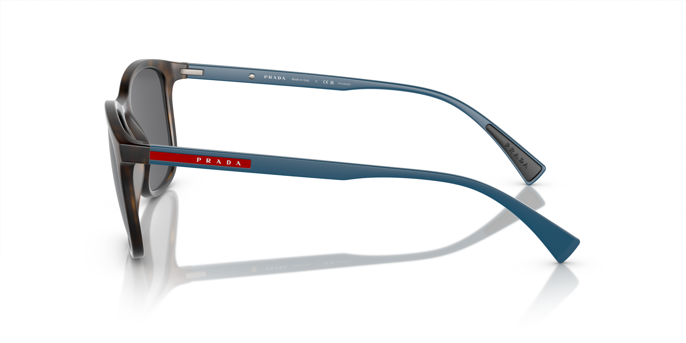Prada Linea Rossa PS 01TS Havana Rubber U61144 side view