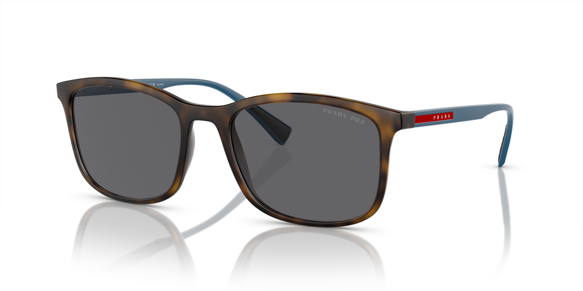 Prada Linea Rossa PS 01TS Havana Rubber U61144 three-quarter view