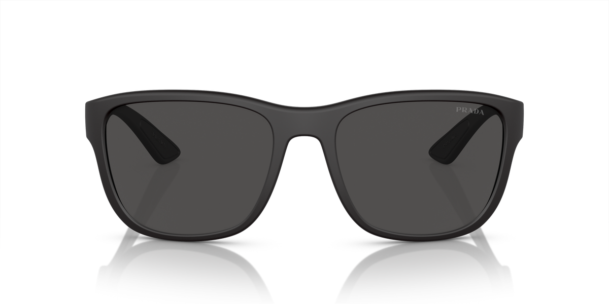 Prada Linea Rossa PS 01US Black Rubber DG05S0 front view