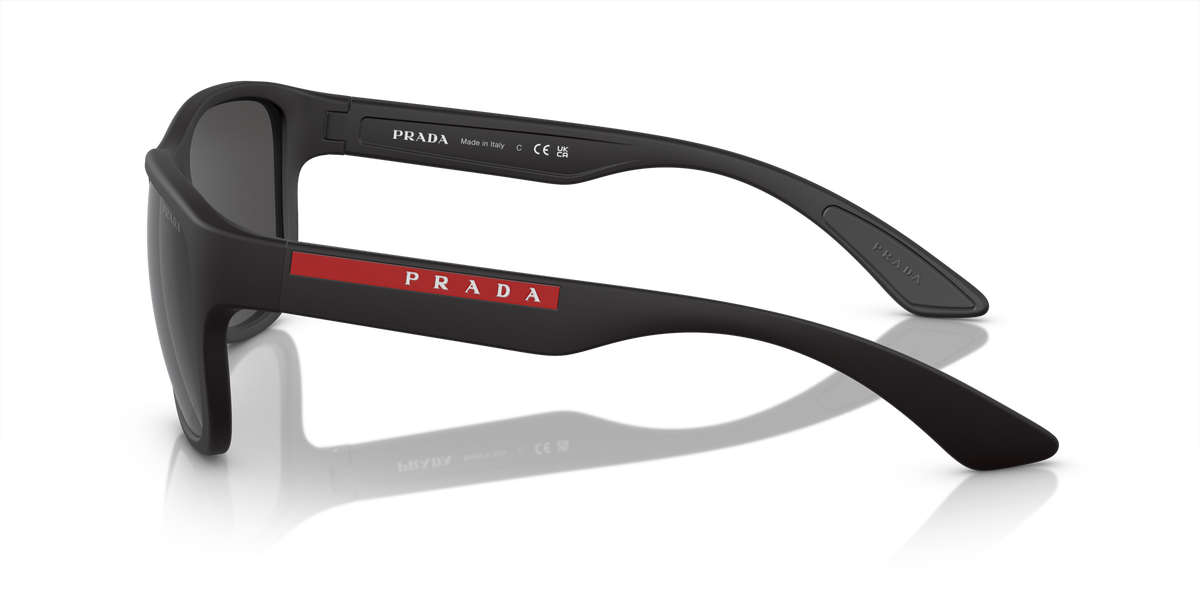Prada Linea Rossa PS 01US Black Rubber DG05S0 side view