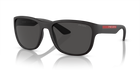 Prada Linea Rossa PS 01US Black Rubber DG05S0 three-quarter view