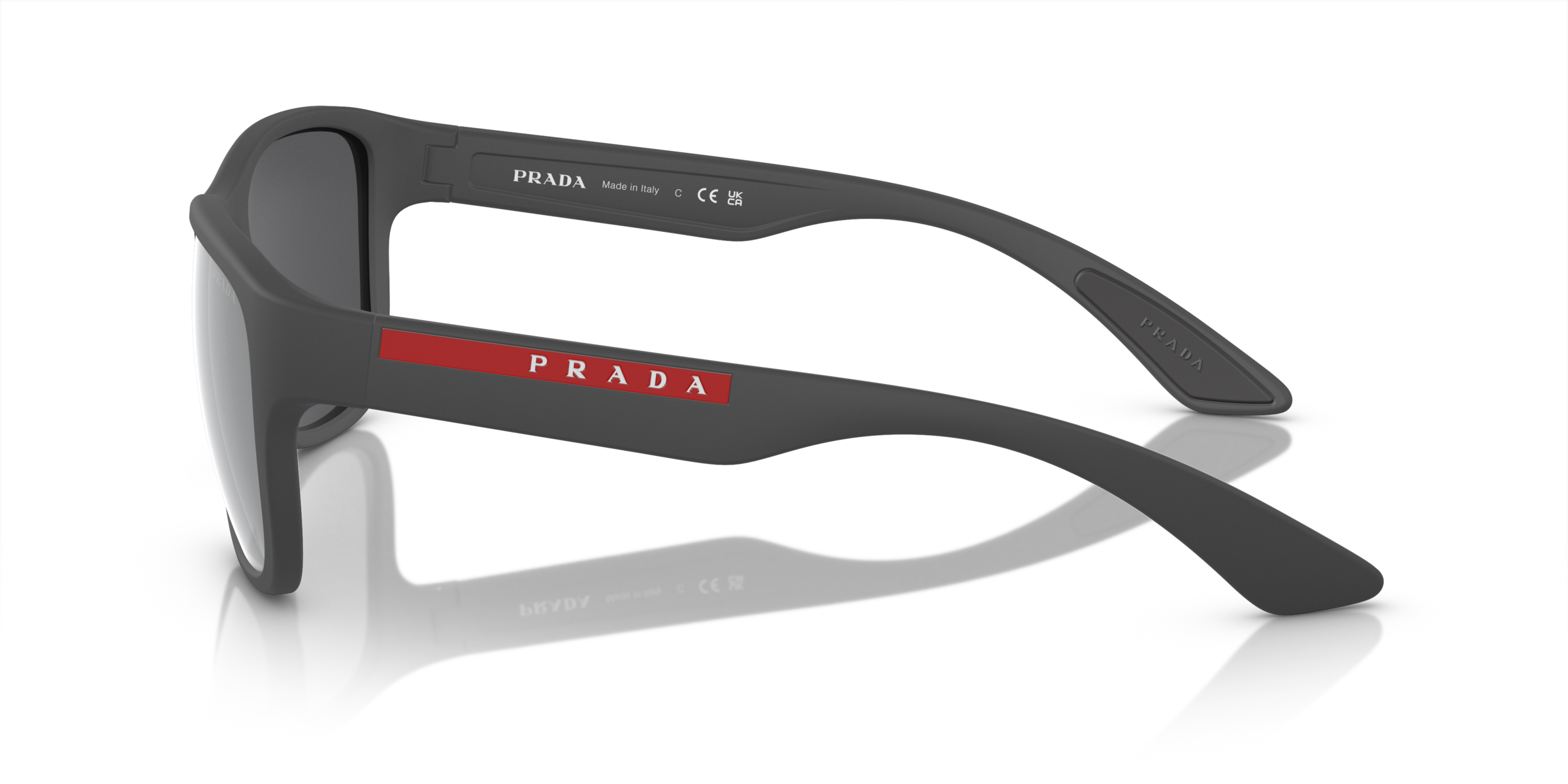 Prada Linea Rossa PS 01US Grey Rubber UFK5L0 side view
