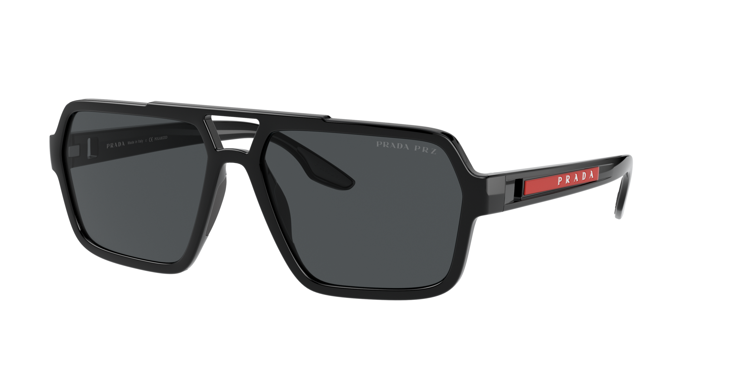 Prada Linea Rossa PS 01XS Black 1AB02G three-quarter view