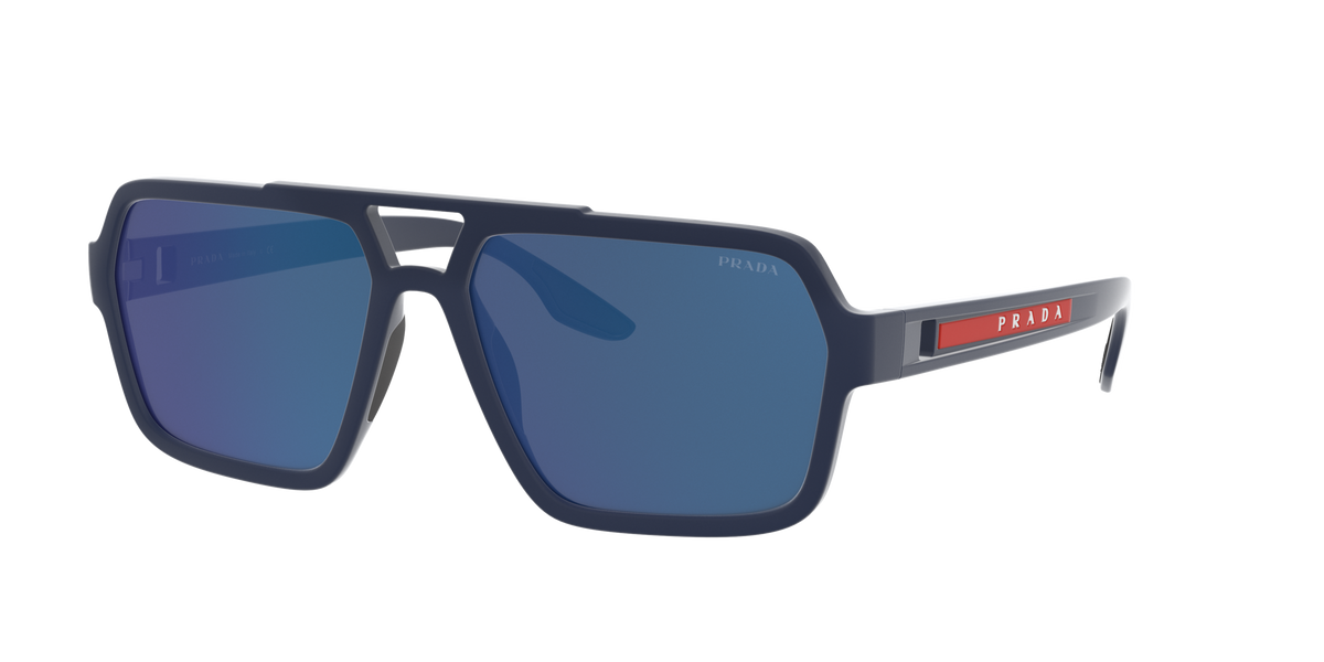Prada Linea Rossa PS 01XS Blue Rubber TFY08H three-quarter view
