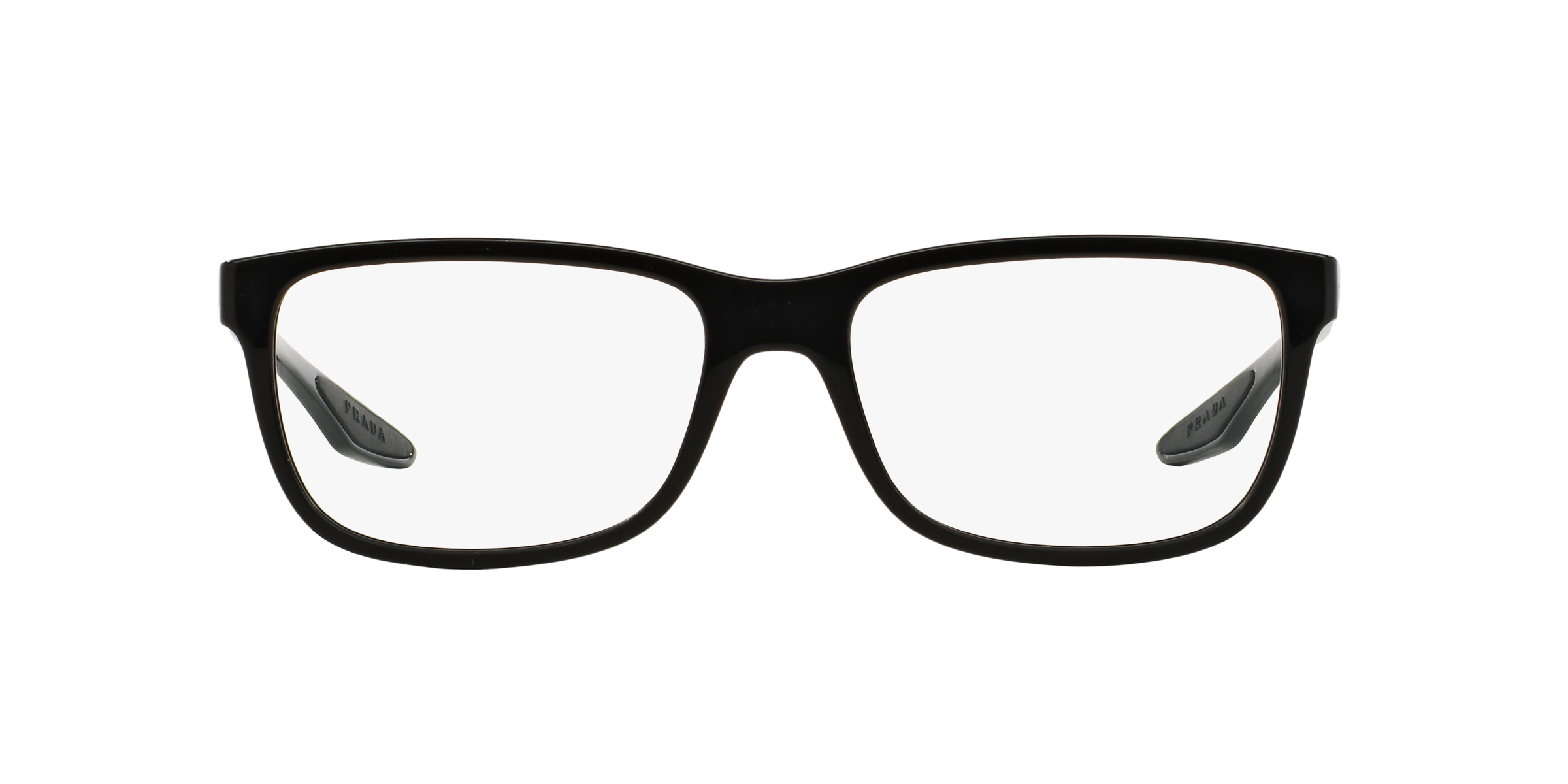 Prada Linea Rossa PS 02GV Gloss Black Gradient Matte UB71O1 three-quarter view