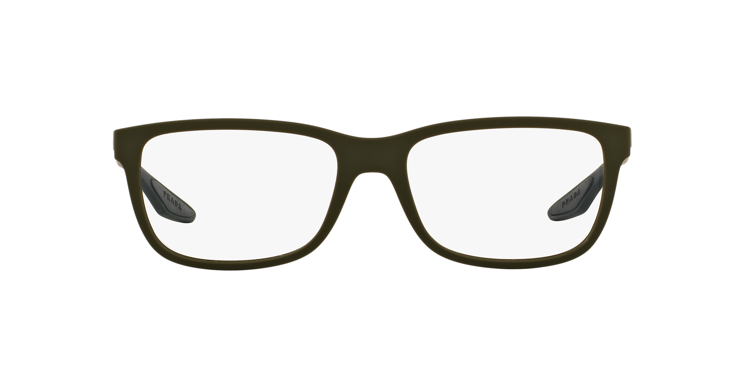 Prada Linea Rossa PS 02GV Green Rubber UBW1O1 three-quarter view