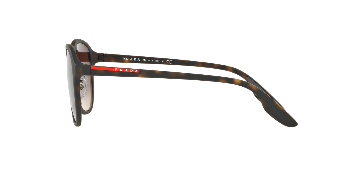 Prada Linea Rossa PS 02SS Havana Rubber U616S1 side view