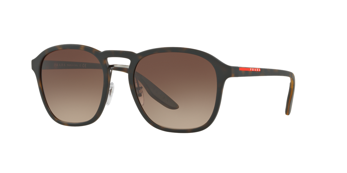 Prada Linea Rossa PS 02SS Havana Rubber U616S1 three-quarter view