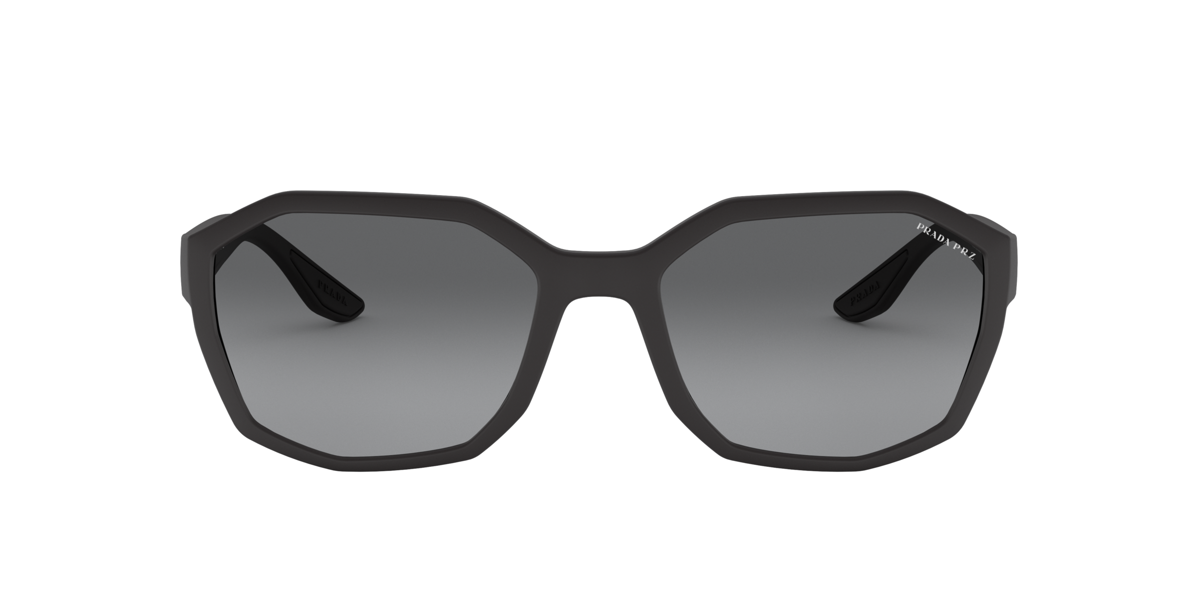 Prada Linea Rossa PS 02VS Black Rubber DG05W1 three-quarter view