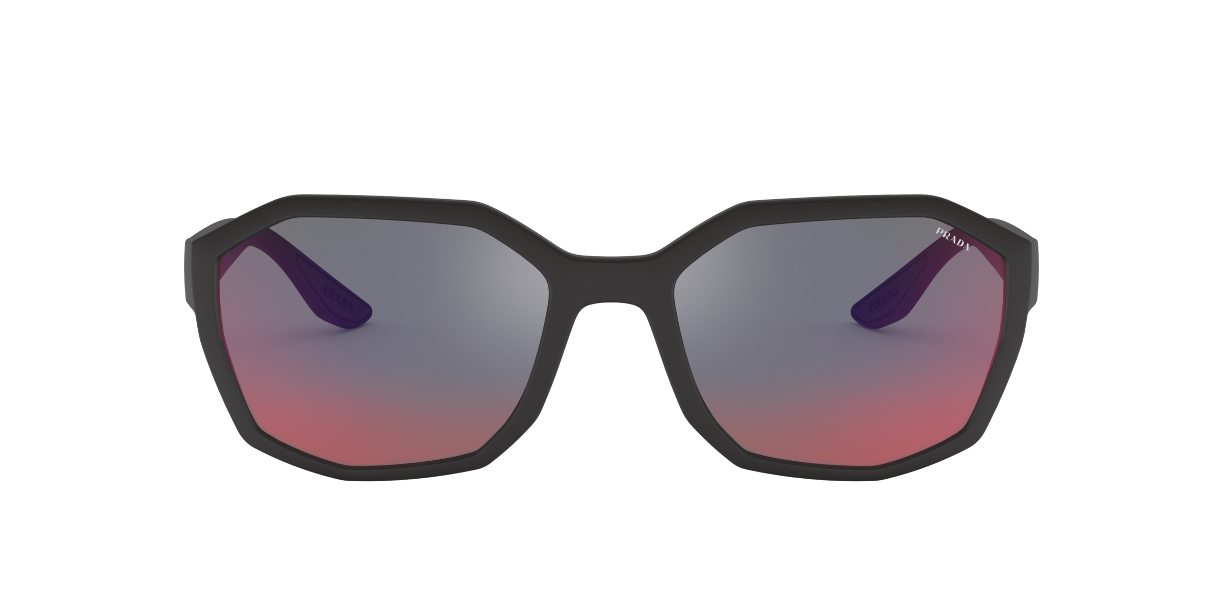 Prada Linea Rossa PS 02VS Black Rubber DG09Q1 three-quarter view
