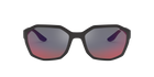 Prada Linea Rossa PS 02VS Black Rubber DG09Q1 three-quarter view