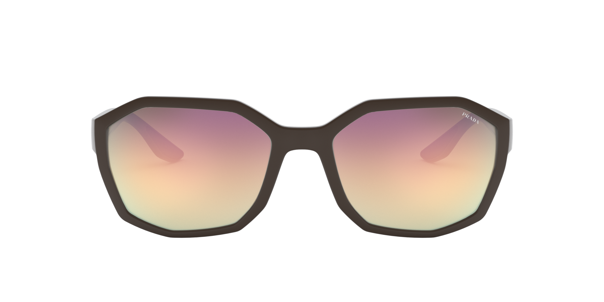 Prada Linea Rossa PS 02VS Brown Rubber VYY739 three-quarter view