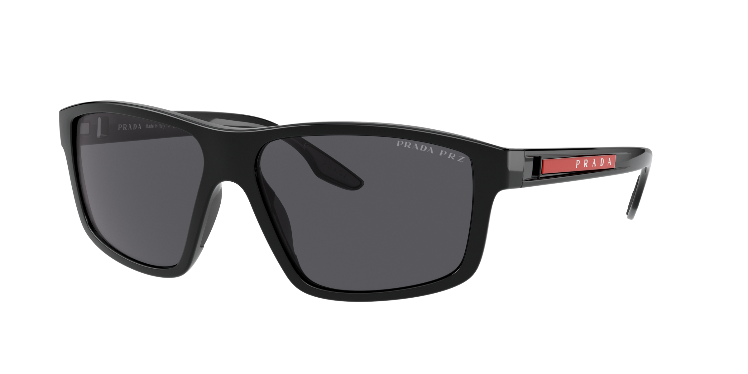 Prada Linea Rossa PS 02XS Black 1AB02G three-quarter view