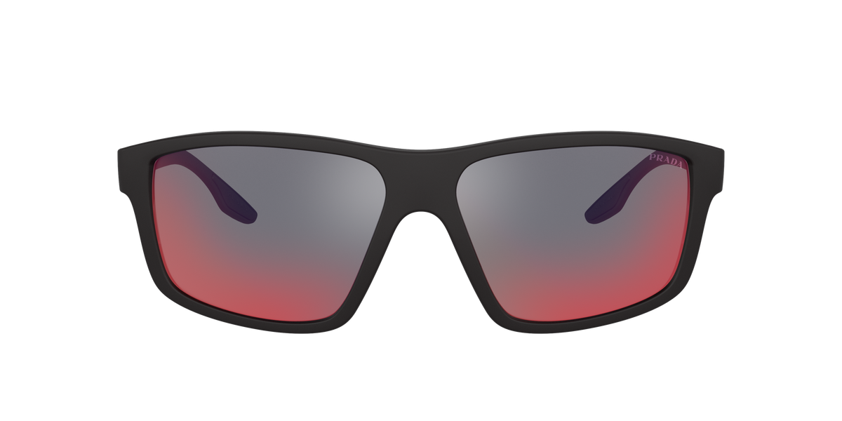 Prada Linea Rossa PS 02XS Black Rubber DG008F front view