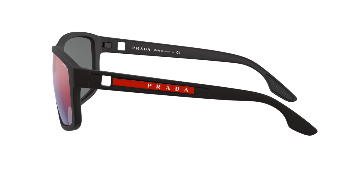 Prada Linea Rossa PS 02XS Black Rubber DG008F side view