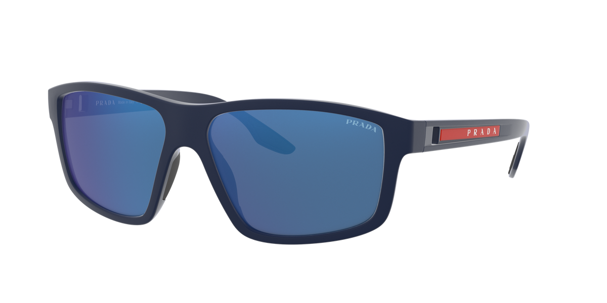 Prada Linea Rossa PS 02XS Blue Rubber TFY08H three-quarter view