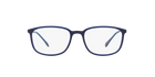 Prada Linea Rossa PS 03HV Transparent Blue Rubber U631O1 three-quarter view
