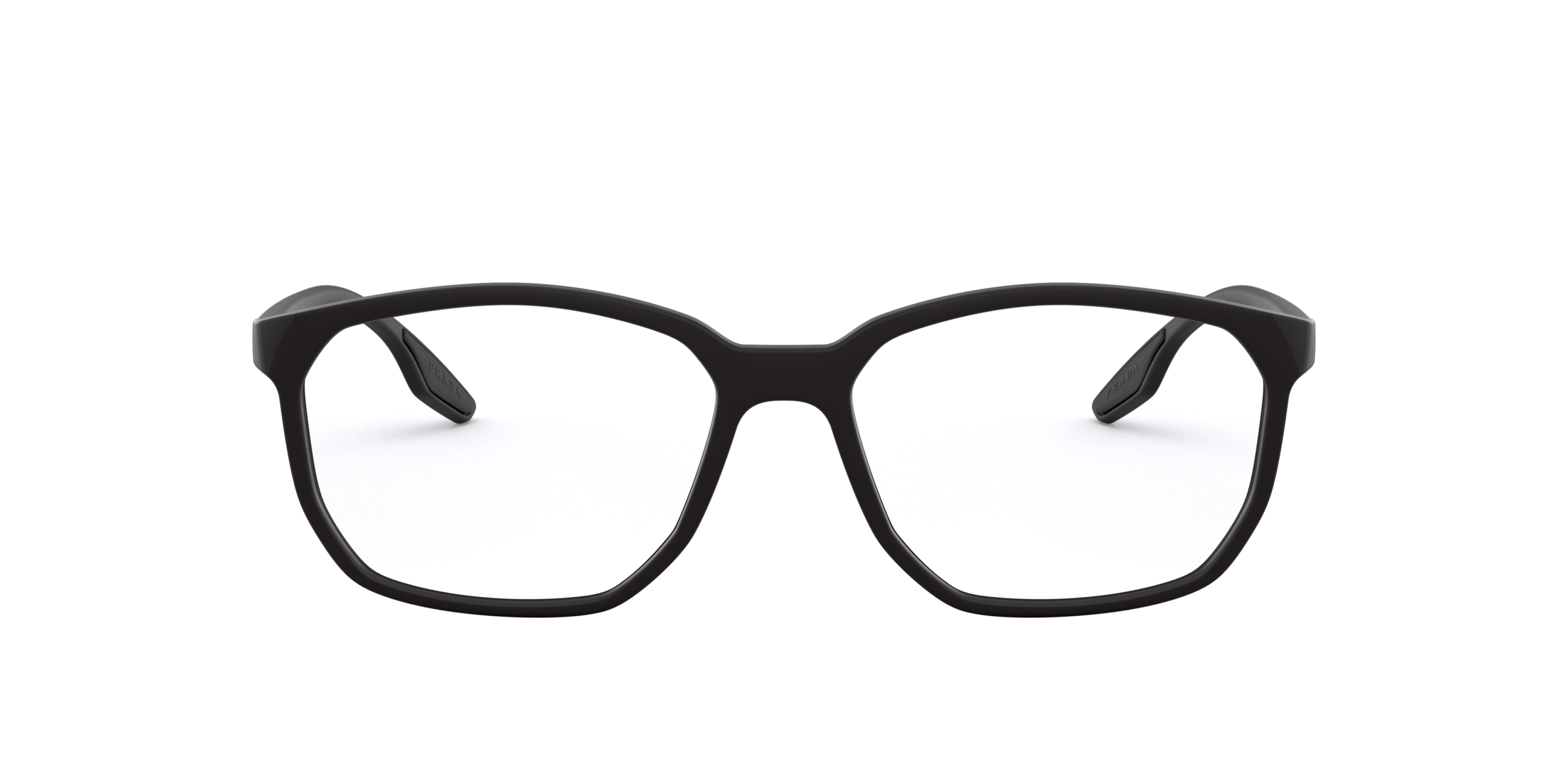 Prada Linea Rossa PS 03MV Matte Black 1BO1O1 three-quarter view