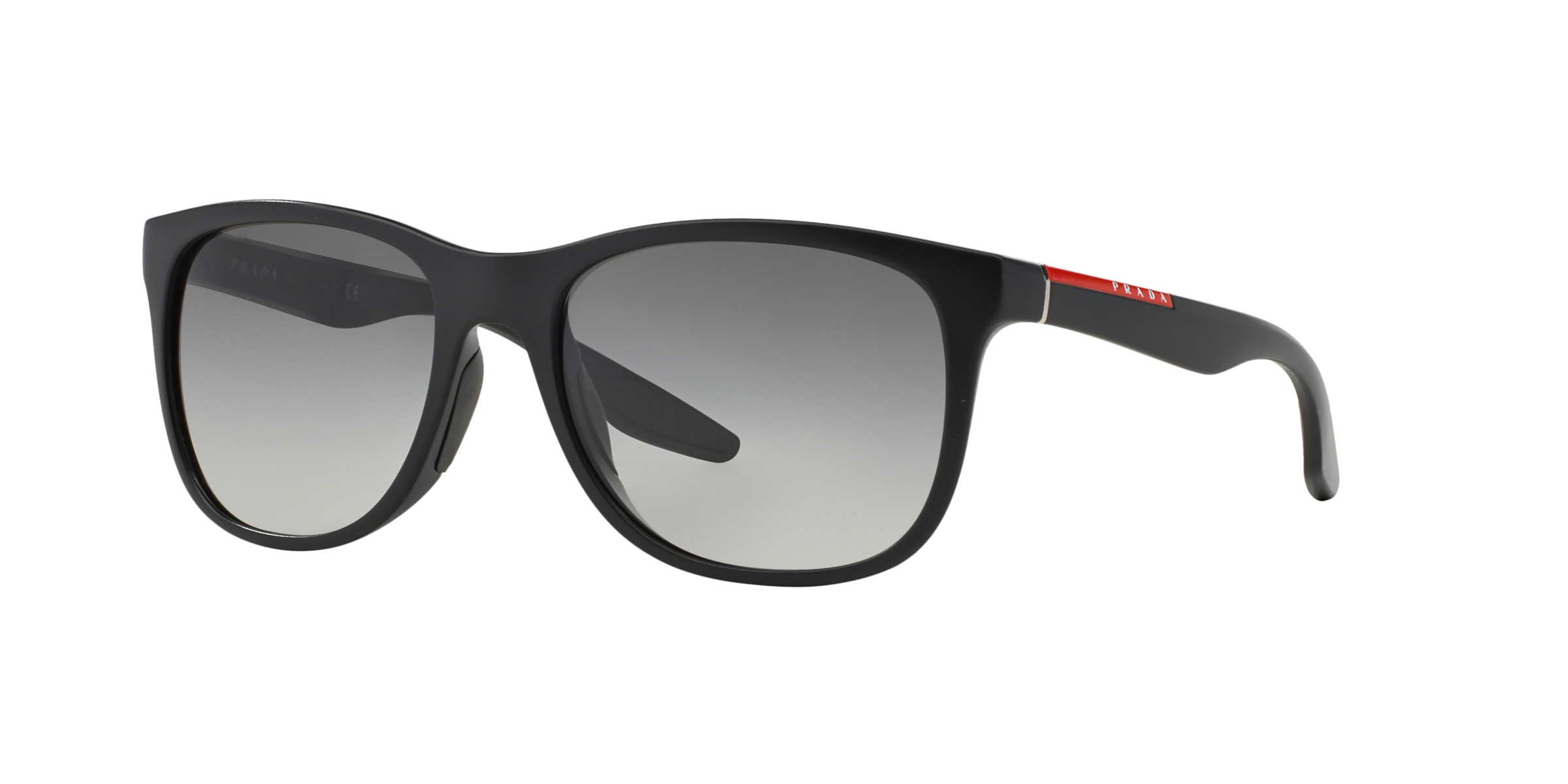 Prada Linea Rossa PS 03OS Black Demi Shiny 1BO3M1 three-quarter view