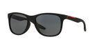 Prada Linea Rossa PS 03OS Black Rubber DG05Z1 three-quarter view