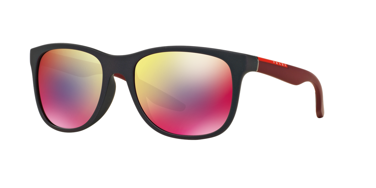 Prada Linea Rossa PS 03OS Shot Grey Rubber UBX9Q1 three-quarter view