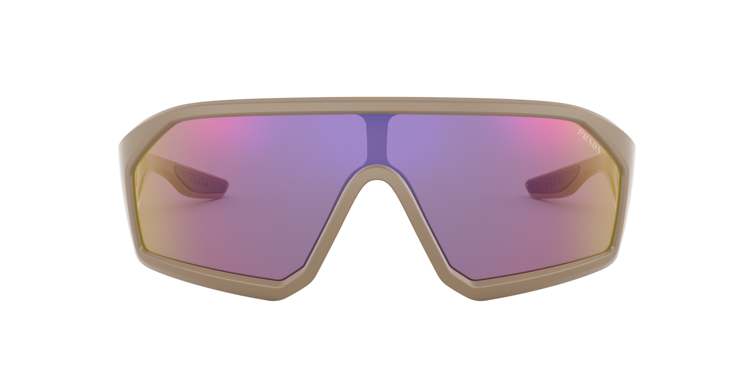 Prada Linea Rossa PS 03VS Light Brown Demishiny 01B04A three-quarter view