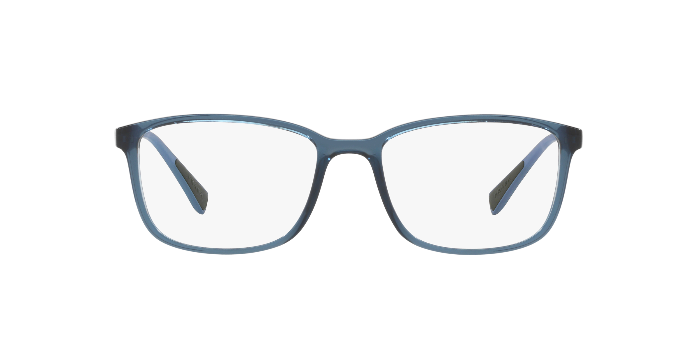 Prada Linea Rossa PS 04IV Transparent Azure CZH1O1 three-quarter view