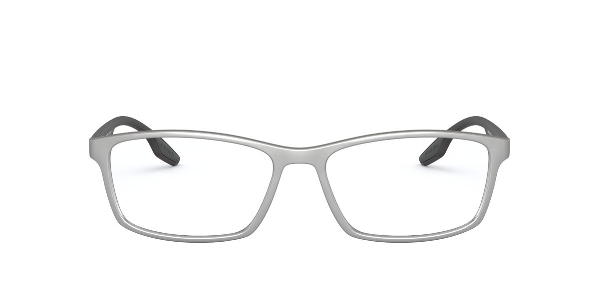 Prada Linea Rossa PS 04MV Matte Metallized Dark Grey 5731O1 three-quarter view